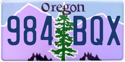 OR license plate 984BQX
