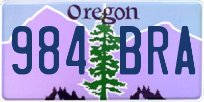 OR license plate 984BRA