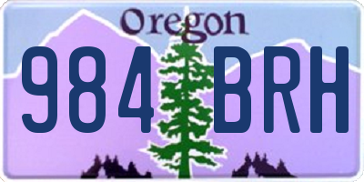 OR license plate 984BRH