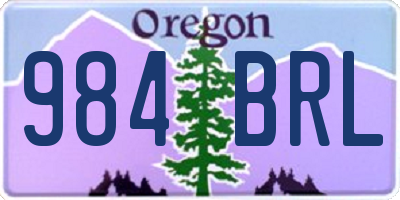 OR license plate 984BRL