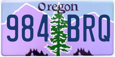 OR license plate 984BRQ