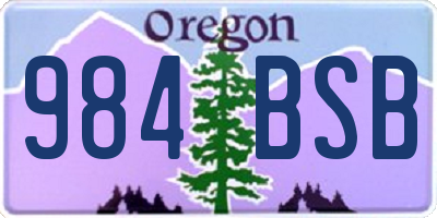 OR license plate 984BSB