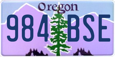 OR license plate 984BSE