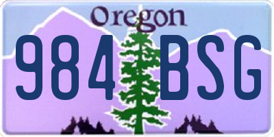 OR license plate 984BSG