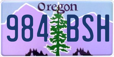 OR license plate 984BSH