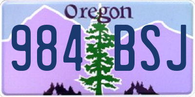 OR license plate 984BSJ