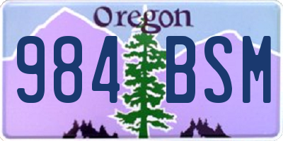 OR license plate 984BSM