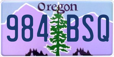 OR license plate 984BSQ