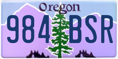 OR license plate 984BSR