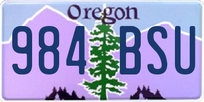 OR license plate 984BSU
