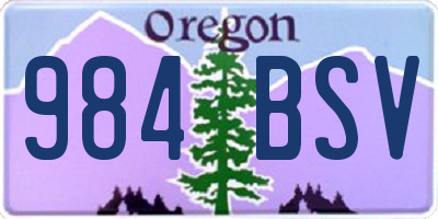 OR license plate 984BSV