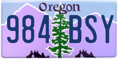 OR license plate 984BSY