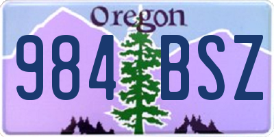 OR license plate 984BSZ