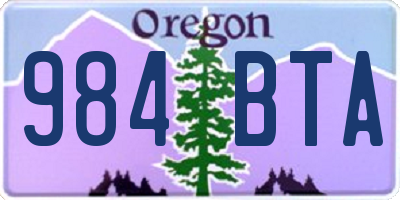 OR license plate 984BTA