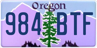 OR license plate 984BTF