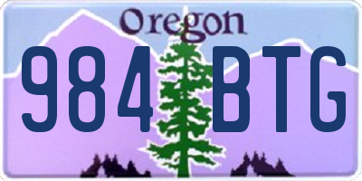 OR license plate 984BTG