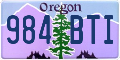 OR license plate 984BTI