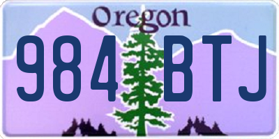 OR license plate 984BTJ