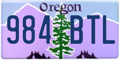 OR license plate 984BTL