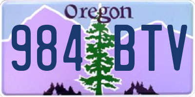 OR license plate 984BTV