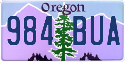 OR license plate 984BUA