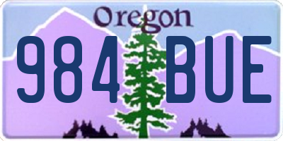 OR license plate 984BUE