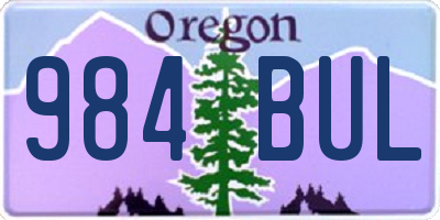 OR license plate 984BUL