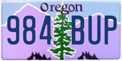 OR license plate 984BUP