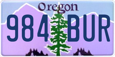OR license plate 984BUR
