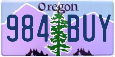 OR license plate 984BUY