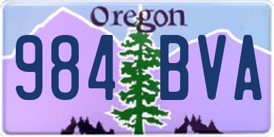 OR license plate 984BVA