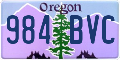 OR license plate 984BVC