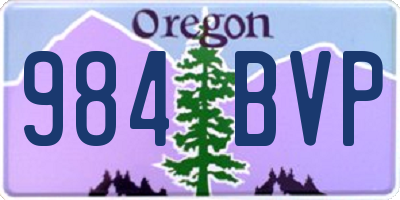 OR license plate 984BVP