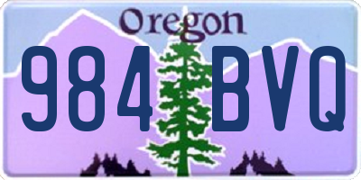 OR license plate 984BVQ