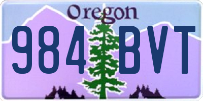 OR license plate 984BVT