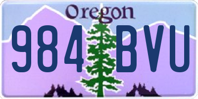 OR license plate 984BVU