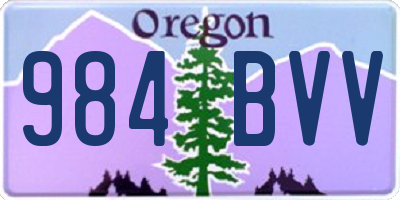 OR license plate 984BVV