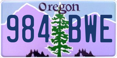 OR license plate 984BWE