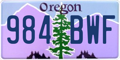OR license plate 984BWF