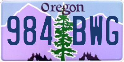 OR license plate 984BWG