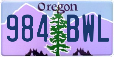 OR license plate 984BWL