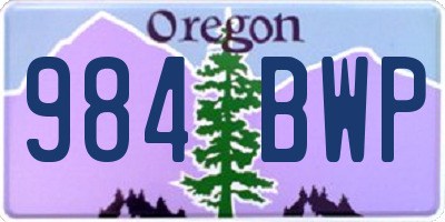 OR license plate 984BWP