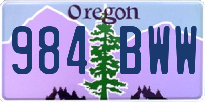 OR license plate 984BWW