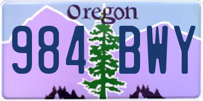 OR license plate 984BWY