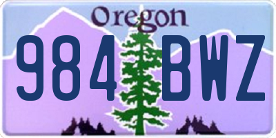 OR license plate 984BWZ