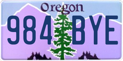 OR license plate 984BYE