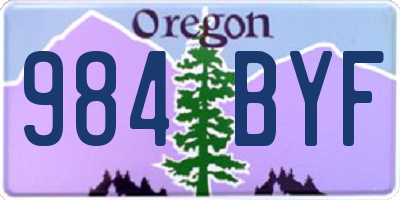 OR license plate 984BYF
