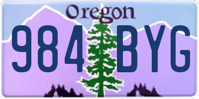 OR license plate 984BYG