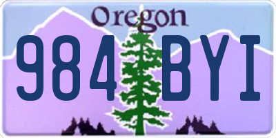 OR license plate 984BYI