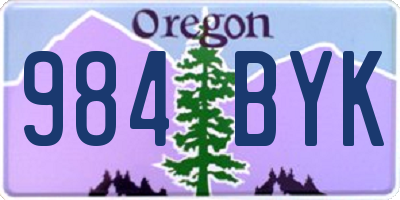 OR license plate 984BYK